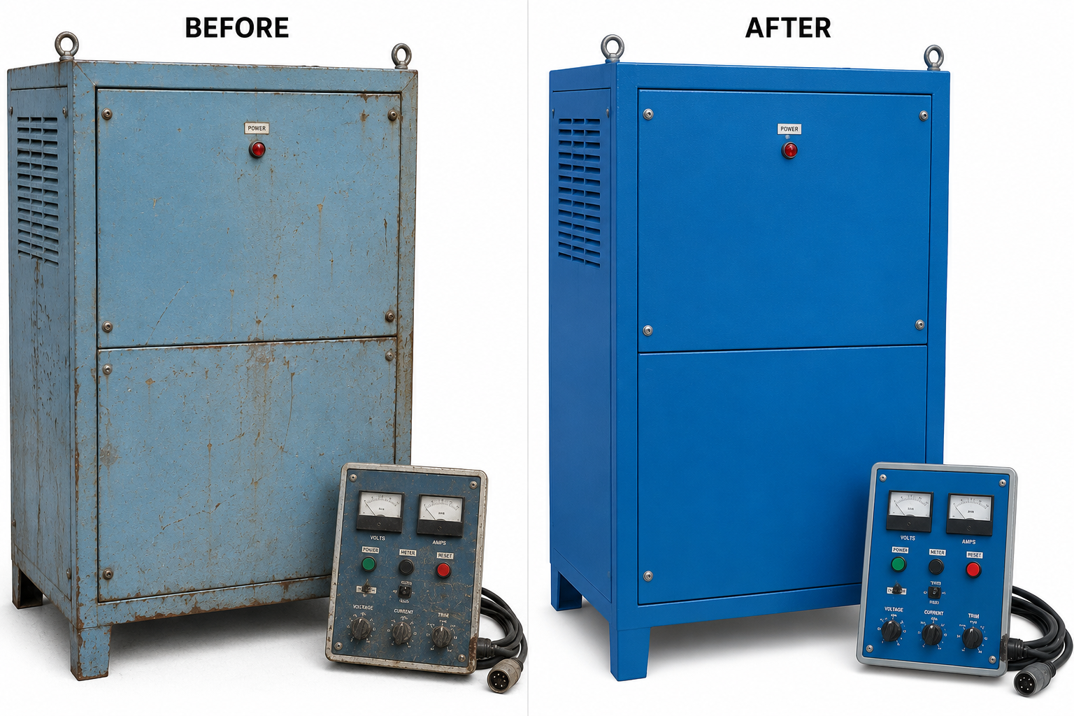 SCR rectifier before and after refurbishment